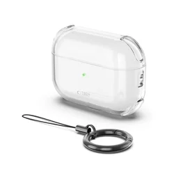 AirPods Pro 3 tartó - Tech- Protect Bounce - átlátszó AirPods Pro 3 tok, karabiner gyűrűvel-1