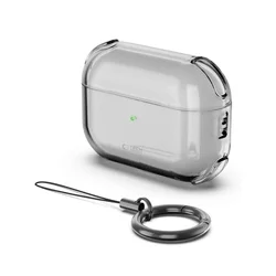 AirPods Pro 3 tartó - Tech- Protect Bounce - füstszínű AirPods Pro 3 tok, karabiner gyűrűvel-1