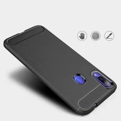 Xiaomi Redmi 7 Telefontok - Forcell Fiber Carbon fekete szilikon tok-1