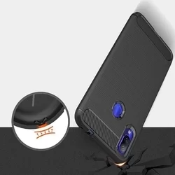 Xiaomi Redmi 7 Telefontok - Forcell Fiber Carbon fekete szilikon tok-3