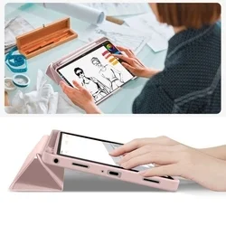 Tablettok Samsung Galaxy Tab A9 8.7 X110 / X115 - pink smart case tablet tok, ceruza tartóval-4