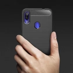 Xiaomi Redmi 7 Telefontok - Forcell Fiber Carbon fekete szilikon tok-5