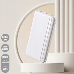 Powerbank Setty PB1-100 - 2XUSB / Type-C / MicroUSB portos fehér power bank, 10000 mAh, LED kijelzővel-1