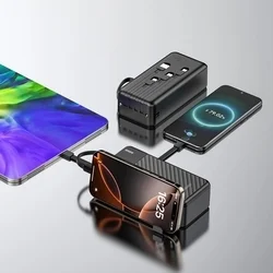 Powerbank Dudao K11 Max - fekete power bank 30000 mAh, beépített MicroUSB/Type-C/Lightning/USB kábelekkel-2