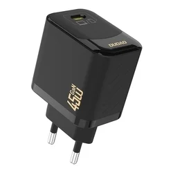 Töltő Dudao A28C - Type-C (USB-C) hálózati töltőfej, 45W + Type-C / Type-C fekete szövet kábel-1