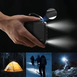 Powerbank Dudao K11 - fekete power bank 10000 mAh, beépített MicroUSB/Type-C/Lightning/USB kábelekkel-3