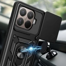 Telefontok Xiaomi 15T Pro 5G - Camshield - fekete szilikon tok, kitámasztó ujjgyűrűvel, csúsztatható kameravédővel-4