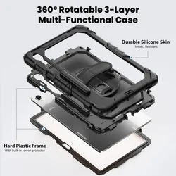 Tablettok Samsung Galaxy Tab S11 11 coll (SM-X730, SM-X736B) - SOLID360 ütésálló, kitámasztható, fekete tablet tok-5