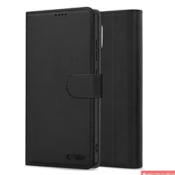 Telefontok Samsung Galaxy Xcover 7 5G - fekete ráhajtófüles bőr könyvtok-2