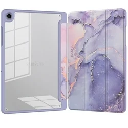Tablettok Samsung Galaxy Tab A9+ Plus 11.0 X210 / X216 - TECH-PROTECT HYBRID LILA MARBLE tok, ceruza tartóval-1