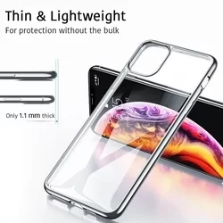iPhone 11 PRO MAX Telefontok - ESR átlátszó, ezüst keretes szilikon tok-2