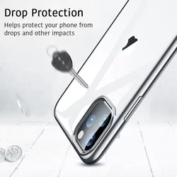 iPhone 11 PRO MAX Telefontok - ESR átlátszó, ezüst keretes szilikon tok-4