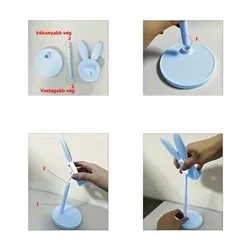 Univerzális asztali telefontartó állvány, nyuszi formás, kék﻿-2