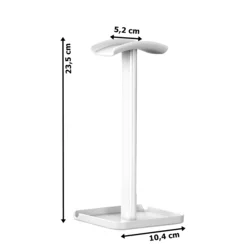 Univerzális asztali fejhallgató tartó állvány + telefon- és tablettartó, fehér-1