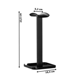 Univerzális asztali fejhallgató tartó állvány + telefon- és tablettartó, fekete-1