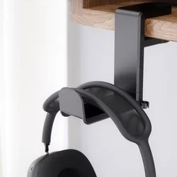 Fejhallgató tartó: Asztalra / polcra rögzíthető, rugós fejhallgató tartó, fekete-3