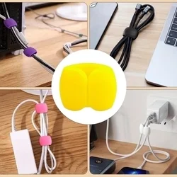 Univerzális 5db-os kábelrendező klipsz, citromsárga-5