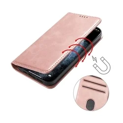 Telefontok T Phone 3 Pro 5G - Flipcover - mágneses szilikon keretes rose gold könyvtok-2