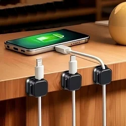 Univerzális 3db-os mágneses kábelrendező, fekete, ragasztható-6