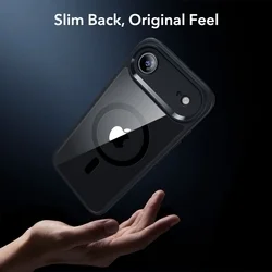 Telefontok iPhone 17 AIR - ESR CLASSIC HYBRID HALOLOCK MagSafe átlátszó / fekete hátlap tok + fekete keretes ÜVEGFÓLIA + felhelyezést segítő keret-7