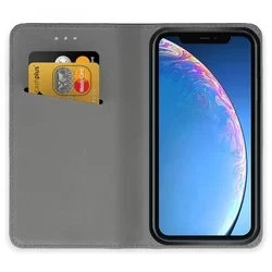 iPhone 11 Pro Telefontok - fekete mágneses szilikon keretes könyvtok-3
