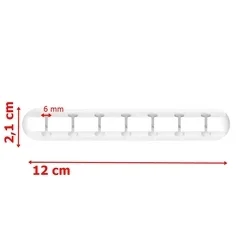 Univerzális 7 klipszes kábelrendező, fehér szilikon, ragasztható-1