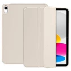 Tablettok iPad 2022 10.9 (iPad 10) - homokszínű smart case, ceruza tartóval-1