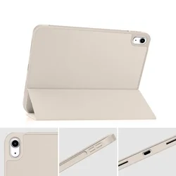 Tablettok iPad 2022 10.9 (iPad 10) - homokszínű smart case, ceruza tartóval-2