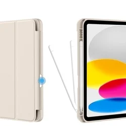 Tablettok iPad 2025 11 coll (iPad 11) - homokszínű smart case, ceruza tartóval-3