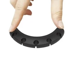 Univerzális 5 klipszes kábelrendező, fekete szilikon, ragasztható-2