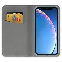 iPhone 11 Pro Max Telefontok - arany mágneses átlátszó szilikon keretes könyvtok-1