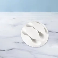 Univerzális 3 klipszes kör kábelrendező, fehér szilikon, ragasztható-2