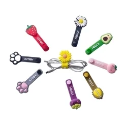 Univerzális Virág figurás kábelrendező, fekete/fehér szilikon, patentos-4