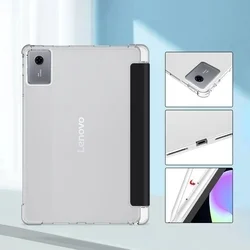 Tablettok Lenovo Idea Tab 11 coll (TB-336) - fekete smart case tablet tok, áttetsző hátlappal, ceruza tartóval-6