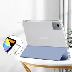 Tablettok Lenovo Idea Tab 11 coll (TB-336) - kék smart case tablet tok, áttetsző hátlappal, ceruza tartóval-3