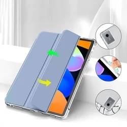 Tablettok Lenovo Idea Tab 11 coll (TB-336) - kék smart case tablet tok, áttetsző hátlappal, ceruza tartóval-4