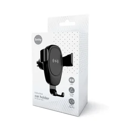 Telefontartó Setty IUS-01 - Univerzális wireless töltős, szellőzőrácsra rögzíthető gravitációs autós telefontartó-1