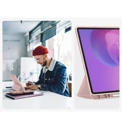 Tablettok Lenovo Idea Tab Plus 12,1 (TB-361) - pink smart case tablet tok, ceruza tartóval-7