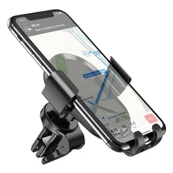 Telefontartó Hoco CA105 - Univerzális wireless töltős, szellőzőrácsra rögzíthető gravitációs autós telefontartó-4