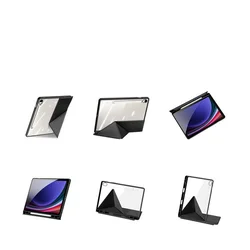 Tablettok Samsung Galaxy Tab S10 Lite 10.9 coll (SM-X400, SM-X406) - DUX DUCIS Magi fekete ütésálló tok, ceruzatartóval-4