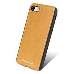 IPhone 7 / 8 / SE 2020 telefontok - Pierre Cardin Bőr / Szilikon Tok Sárga (8719273129494)-3