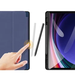 Tablettok Samsung Galaxy Tab S10 Lite 10.9 coll (SM-X400, SM-X406) - DUX DUCIS DOMO kék smart case ceruza tartóval-2
