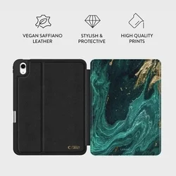 Tablettok iPad 10.9 (iPad 10) - LAMANO VERDE AURA mintás smart case, ceruza tartóval-2