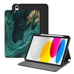 Tablettok iPad 2025 11 coll (iPad 11) - LAMANO VERDE AURA mintás smart case, ceruza tartóval-1