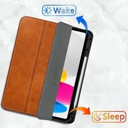 Tablettok iPad 10.9 (iPad 10) - Tech-Protect Polár - barna smart case, ceruza tartóval-7