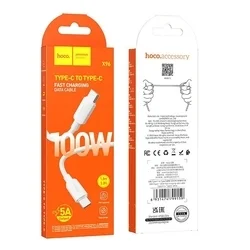 Töltőkábel: HOCO X96 Type-C / Type-C (USB-C) fehér töltő kábel 1m 100W-3