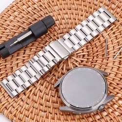 Samsung Galaxy Watch FE okosóra szíj - F- Design FS06 - ezüst fém szíj (szíj szélesség: 20 mm)-1