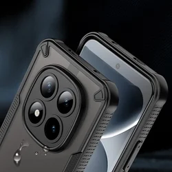 Telefontok Xiaomi Redmi Note 15 Pro+ Plus 5G - Tech-Protect RUGGED SHIELD műanyag hátlap tok, fekete szilikon kerettel-5