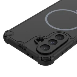 Telefontok Samsung Galaxy S26+ Plus - Defender Mag - MagSafe kompatibilis, fekete ütésálló hátlap tok-2