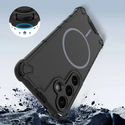 Telefontok Samsung Galaxy S26+ Plus - Defender Mag - MagSafe kompatibilis, fekete ütésálló hátlap tok-5